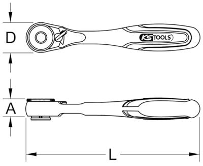 KS TOOLS Ks-tools omschakelbare ratel mini freewheel ratchets 1/4" - thumbnail