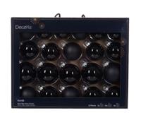 Kerstbal glas d7 cm zwart ass 21st kerst Decoris - Decoris - thumbnail