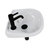 Fonteinset Boss & Wessing Athene Keramiek Eénhendelkraan En Sifon 35x30x12 cm Wit Boss & Wessing - thumbnail