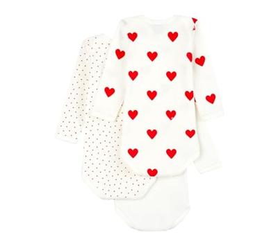 Set van 3 rompers met lange mouwen PETIT BATEAU veel wit