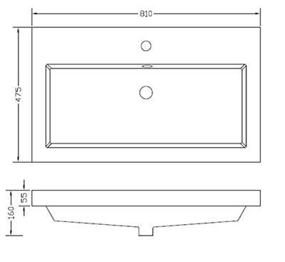 Wiesbaden Vision kunstmarmer wastafel 80x46 wit