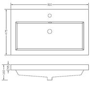 Wiesbaden Vision kunstmarmer wastafel 80x46 wit - thumbnail