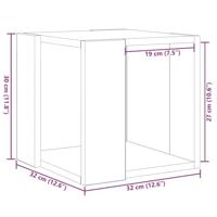 Salontafel Zwart eiken 32 x 32 x 30 cm Bewerkt hout - thumbnail