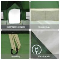 Gezinstent Groen en beige 622 x 295 x 238 cm Polyester en staal - thumbnail