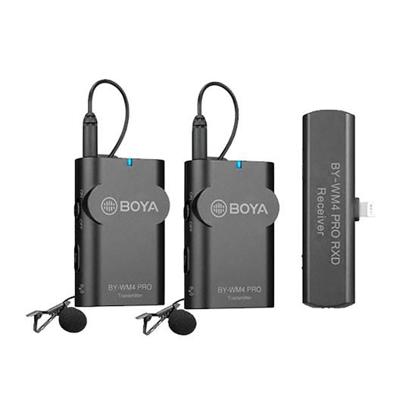 BOYA BY-WM4 Pro K4 draadloze microfoon-set met 2 zenders en Lightning-ontvanger voor iPhone BOYA BY-WM4 Pro K4 draadloze microfoon-set met 2 zenders en Lightning-ontvanger voor iPhone