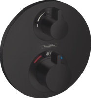 Afbouwdeel Hansgrohe Ecostat S Thermostaat inbouw 2 Functies Rond Mat Zwart - thumbnail