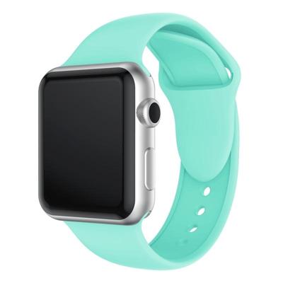 Dubbele klinknagels siliconen horloge Band voor Apple Watch serie 3 & 2 & 1 38mm (mintgroen)