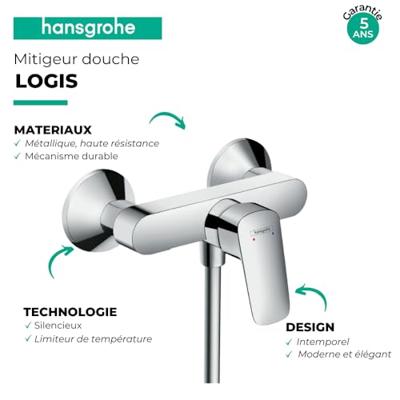 Hansgrohe Logis douchekraan met koppelingen chroom 71600000