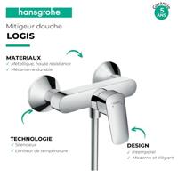 Hansgrohe Logis douchekraan met koppelingen chroom 71600000 - thumbnail
