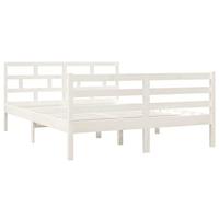 Bedframe massief grenenhout wit 140x190 cm - thumbnail