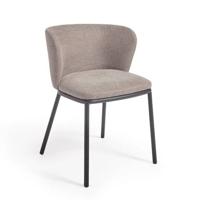 Kave Home Eetkamerstoel 'Ciselia' Chenille, kleur Lichtbruin - thumbnail