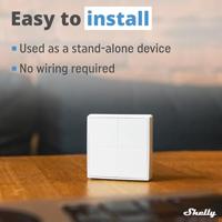 Shelly Shelly BLU Wall Switch 4 - Stand Alone Afstandsbediening, Toets Bluetooth Low Energy - thumbnail