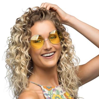 Boland Partybril hippie xl geel Boland Partybril hippie xl geel