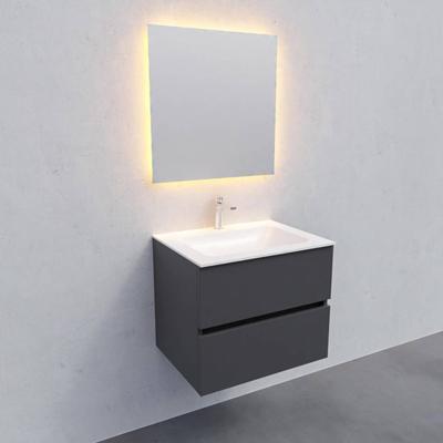 Badkamermeubel Solid Surface BWS Oslo 60x46 cm Mat Antraciet (met 1 kraangat) Badkamermeubel Solid Surface BWS Oslo 60x46 cm Mat Antraciet (met 1 kraangat)