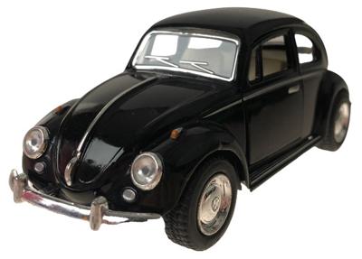 Toys Amsterdam auto Volkswagen Beetle pull back 1:32 staal zwart