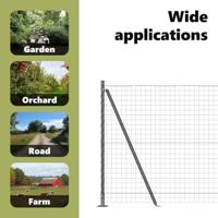 VidaXL Hek met paal grijs 1,2 x 10 m staal en pvc - thumbnail