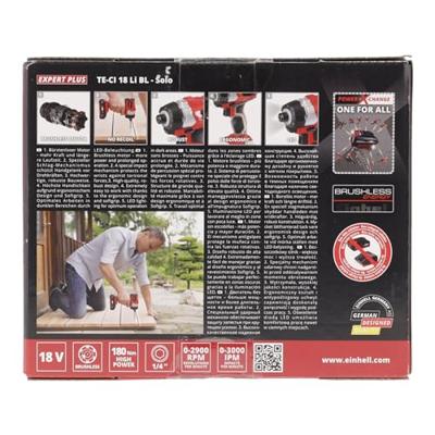 Einhell 4510030 TE-CI 18 Li | accu slagschroevendraaier | Body | Zonder Accu&apos;s & Laders | koolborstelloos