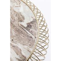 Kare Bijzettafel Beam Grijs Marmer Messing 43cm - thumbnail