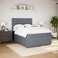 Boxspring met matras fluweel donkergrijs 140x190 cm - thumbnail