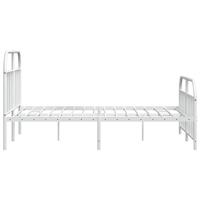 Bedframe met hoofd- en voeteneinde metaal wit 183x213 cm - thumbnail