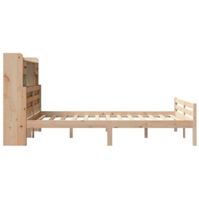 Bed met boekenkast zonder matras massief grenenhout 160x200 cm