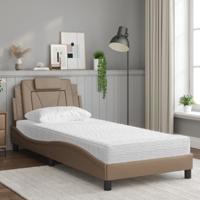 Bed met matras kunstleer cappuccinokleurig 80x200 cm - thumbnail