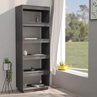 Boekenkast/kamerscherm 60x35x167 cm massief grenenhout grijs - thumbnail