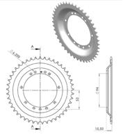 Achtertandwiel Peugeot 103 45T 11 gaats - thumbnail