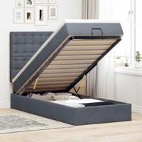 Ottoman bed met matrassen en LED's 90x190cm fluweel donkergrijs - thumbnail