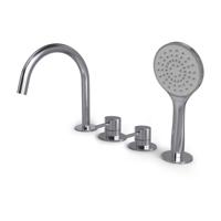 Hotbath Buddy Badrandcombinatie - met uitloop - één hendel mengkraan - Chroom B173CR - thumbnail