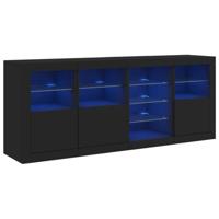 Dressoir met LED-verlichting 164x37x67 cm zwart - thumbnail