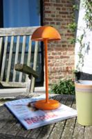 Lucide JOY - Oplaadbare Tafellamp Binnen/Buiten - Accu/Batterij - Ø 12 cm - LED Dimb. - 1x1,5W 3000K - IP54 - Oranje - thumbnail