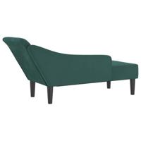 Chaise longue met kussens fluweel donkergroen - thumbnail