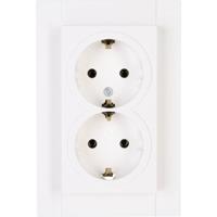 Kopp HK07 WIT inbouw stopcontact RA dubbel - thumbnail