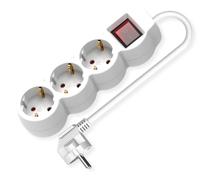 VALUE 3-voudige stekkerdoos met schakelaar, wit, 3 m - thumbnail
