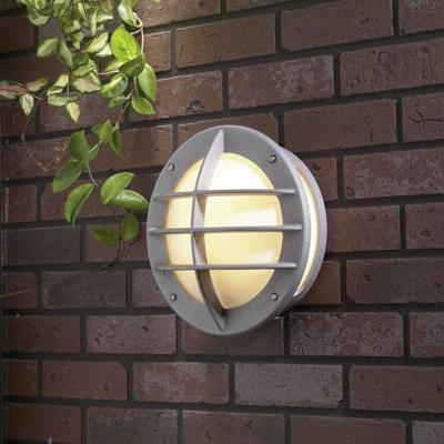 Konstsmide Oden wandlamp rond opaal acrylglas zilver metalic 515-312