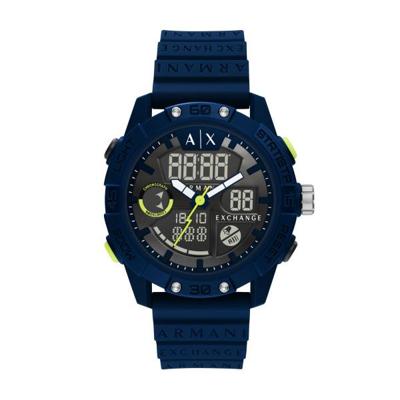 Horlogeband Armani AX2962 Rubber Blauw 24mm Horlogeband Armani AX2962 Rubber Blauw 24mm