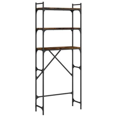 VidaXL Wasmachinerek 67x25x163 cm bewerkt hout gerookt eikenkleurig VidaXL Wasmachinerek 67x25x163 cm bewerkt hout gerookt eikenkleurig