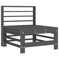 Middenbank met kussens massief grenenhout grijs - thumbnail