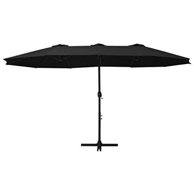 VidaXL Parasol met aluminium paal 460x270 cm zwart