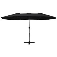 Parasol met aluminium paal 460x270 cm zwart - thumbnail