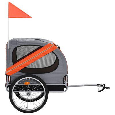 VidaXL Hondenfietstrailer oranje en grijs - thumbnail