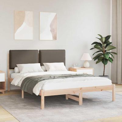 Bedframe met Gevoerd Hoofdgedeelte Taupe 140 x 190 cm