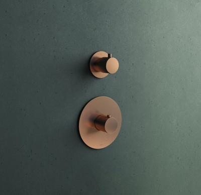 Douchethermostaat Hotbath Cobber Inbouw 1 Stopkraan Geborsteld Koper (excl. inbouwdeel) Living Colours