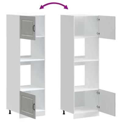 Ovenkasten 2 st Kalmar bewerkt hout betongrijs