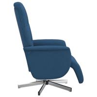 Fauteuil verstelbaar met voetensteun stof blauw - thumbnail