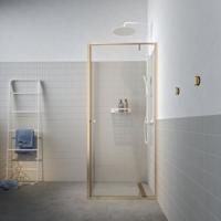 Sealskin Contour Draaideur met zijwand 90x90x200cm 6mm helder veiligheidsglas met antikalklaag Goud geborsteld CCD180906495100 - thumbnail