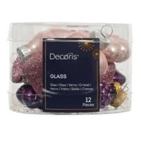 Figuur glas L2b4h4 cm roze 12 st Decoris - Decoris - thumbnail