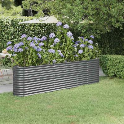 VidaXL Plantenbak 260x40x68 cm gegalvaniseerd staal antracietkleurig