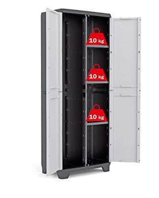 KIS Lineary Utility Storage Cabinet - 68 x 39 x 173 cm - Zwart en grijs - thumbnail